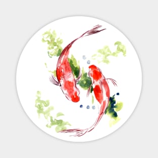 Ying and Yang Feng Shui Koi Magnet